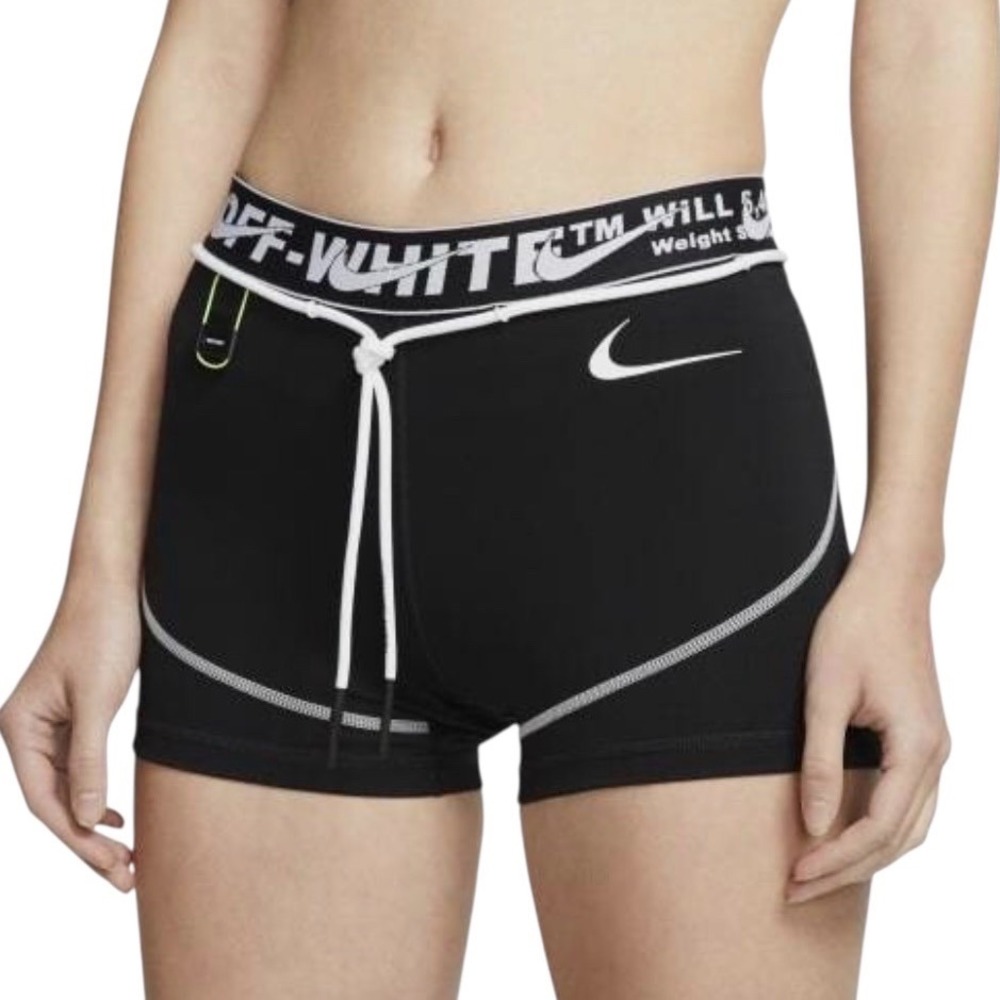 Nike x Off-White‎ Pro Women Black Training Shorts CN5575-010 2XS Virgil Abloh